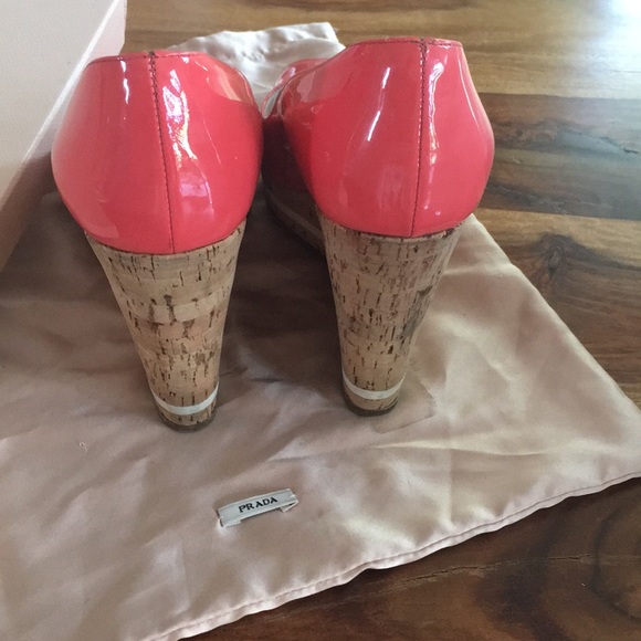 Prada coral wedges - Picture 6 of 8